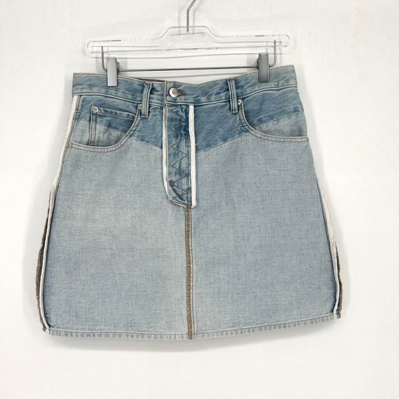 Helmut Lang Denim Skirt Womens 29 Blue Jean Mini Trendy Designer‎ Classic - Picture 1 of 7